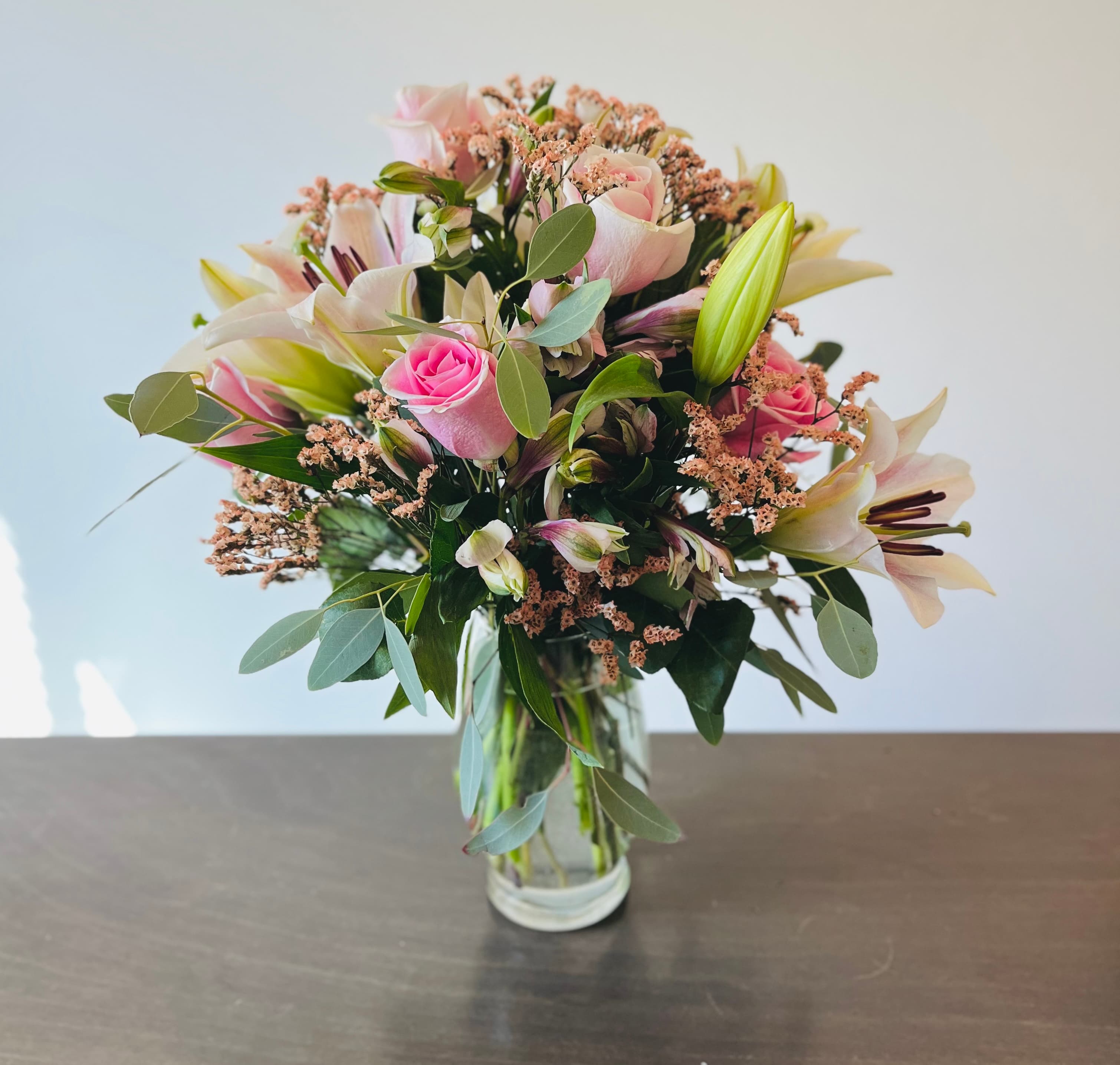 large vase floral arrangement