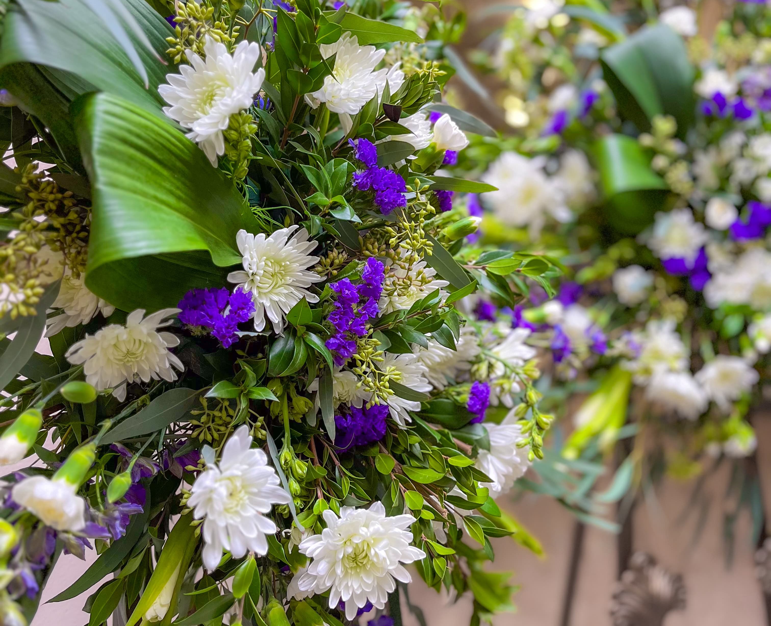 large vase floral arrangement