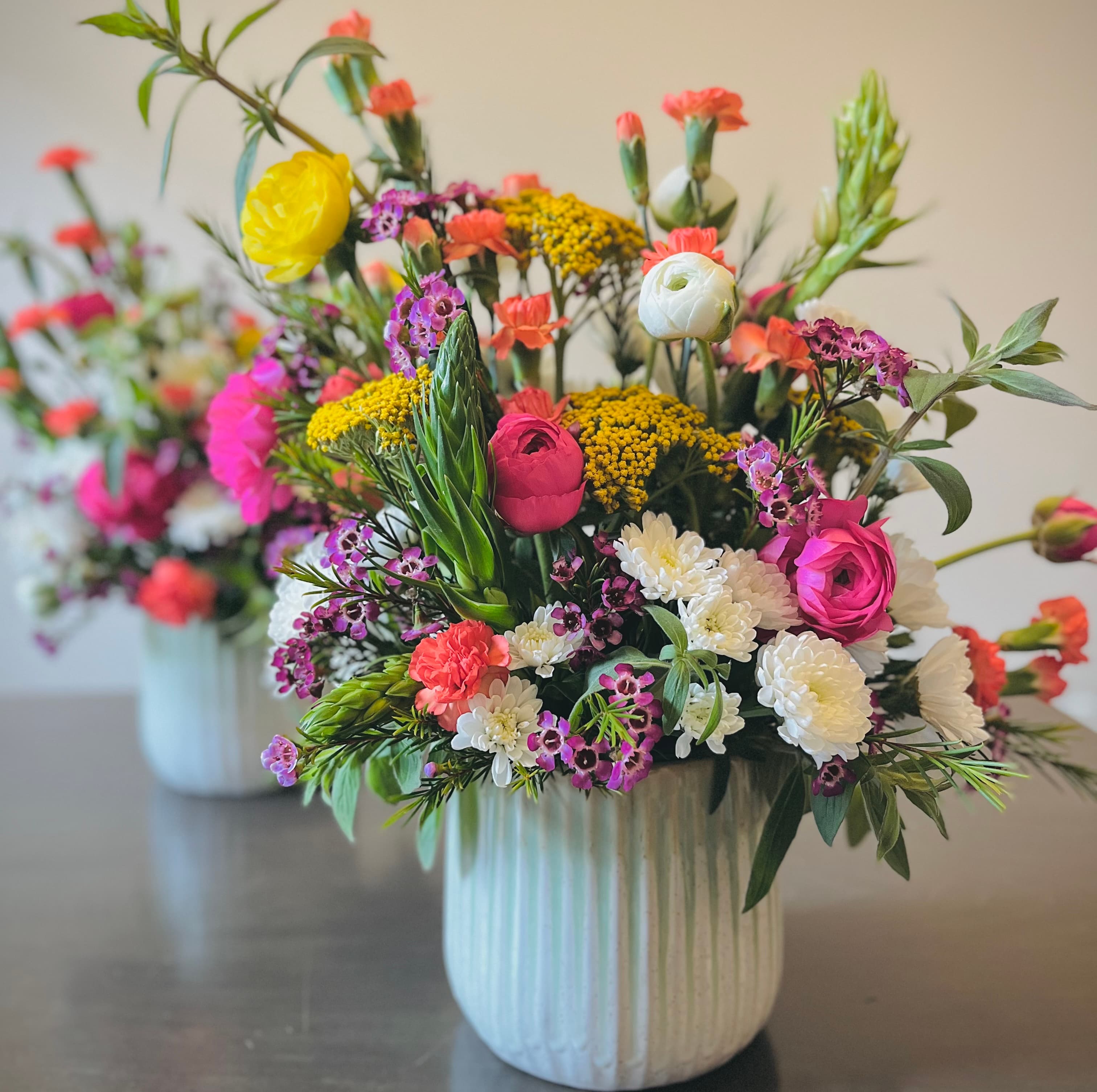 Small Container Arrangement Petite table arrangement pair